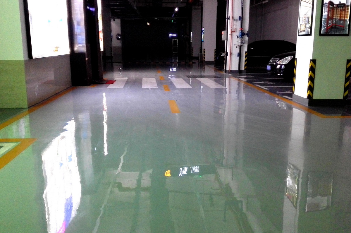 寶雞博鵬中心地下停車場環(huán)氧自流平